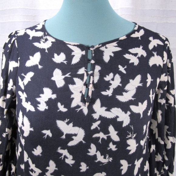 Maeve Anthropologie Ryukyu Bird Print Peasant Top - Picture 11 of 14